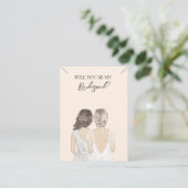 Wedding Bride Bridesmaid Necklace Display Card Visitenkarte (Stehend Vorderseite)