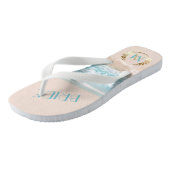 Wedding Bride FlipFlops | Modern Monogram Beach Badesandalen (Schrägansicht)