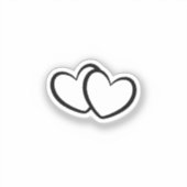 Wedding Bride Groom Double Heart Temporary Tattoo Aufkleber (Vorderseite)