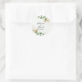 Wedding Bride Groom Name Green Floral Eucalyptus Runder Aufkleber (Tasche)