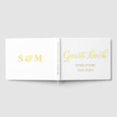 Wedding Bride Groom Names White Foil Guestbook Gästebuch (Voll)