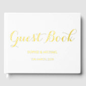 Wedding Bride Groom Names White Foil Guestbook Gästebuch (Vorderseite)