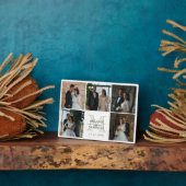 Wedding Bride & Groom Photo Collage Monogram Names Fotoplatte (Seite)