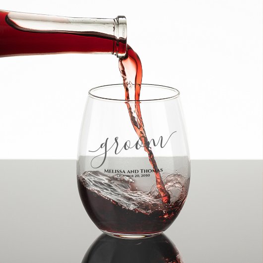 Wedding Bride Groom Script Personalisiert Weinglas Ohne Stiel