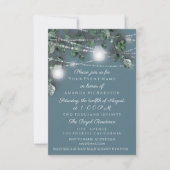 Wedding Bride Lights Jars Rustic Blue Grey Einladung (Vorderseite)