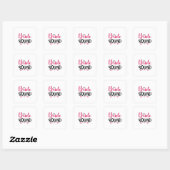 Wedding Bride Squad Quadratischer Aufkleber (Blatt)
