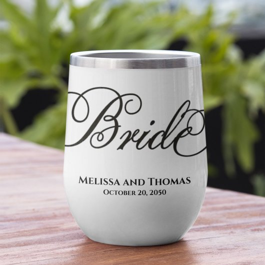 Wedding Bride Typografie Script Custom Tumbler