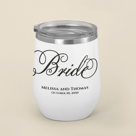 Wedding Bride Typografie Script Custom Tumbler