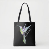 Wedding Bride White Script Boho Hummingbird Tasche (Vorderseite)