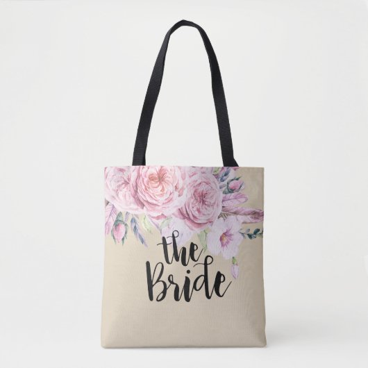 Wedding Brides Chic Watercolor Boho Blumenzauber Tasche (Vorderseite)