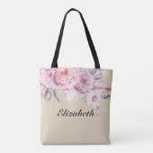 Wedding Brides Chic Watercolor Boho Blumenzauber Tasche (Rückseite)