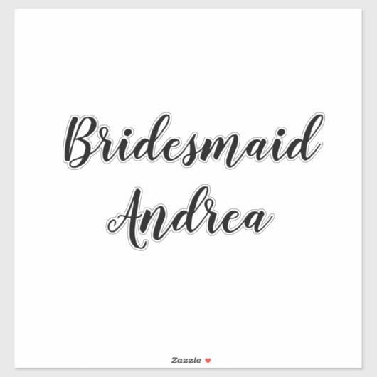 Wedding Bridesmaid 2023 Simple Individuelle Name M Aufkleber (Blatt)