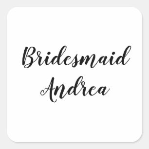 Wedding Bridesmaid 2023 Simple Individuelle Name M Quadratischer Aufkleber