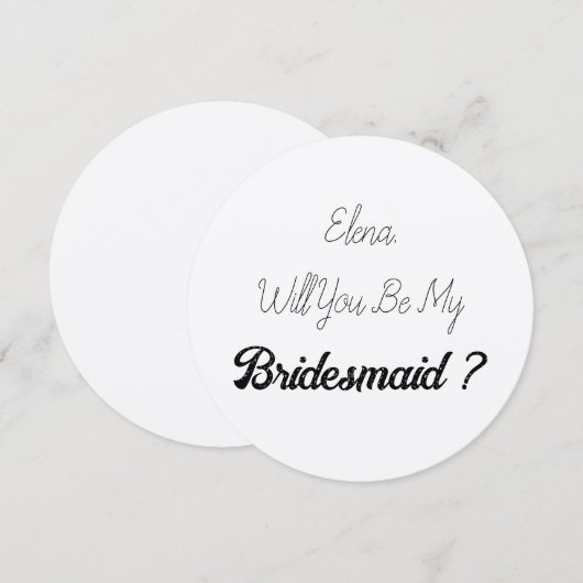 Wedding Bridesmaid 2024 Einfache Vorlage Silver (Vorne/Hinten)