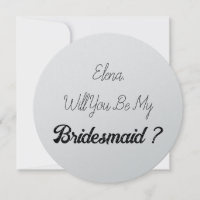 Wedding Bridesmaid 2024 Einfache Vorlage Silver
