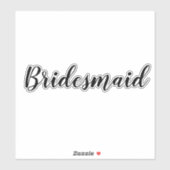 Wedding Bridesmaid 2024 Einfaches Minimal an benut Aufkleber (Blatt)