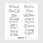 Wedding Bridesmaid Decal Vinyl Stickers Aufkleber<br><div class="desc">Elegantes und einzigartiges Drehbuch personalisiert Hochzeitsvinylkleber. Diese können für Geschenke der Gastgeschenk Hochzeit,  Meisterdekale,  Kunsthandwerk,  Schreibwaren,  Scrapbooking und vieles mehr verwendet werden. Beinhaltet Brautjungfrau,  Trauzeugin,  Brautmutter,  Braut,  Bräutigam und vieles mehr. Sie können diese personalisieren,  um sie zu Ihrem eigenen zu machen,  oder sie so verwenden,  wie es ist.</div>