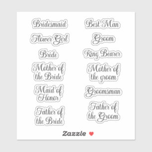 Wedding Bridesmaid Decal Vinyl Stickers Aufkleber