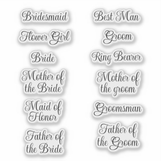 Wedding Bridesmaid Decal Vinyl Stickers Aufkleber (Vorderseite)