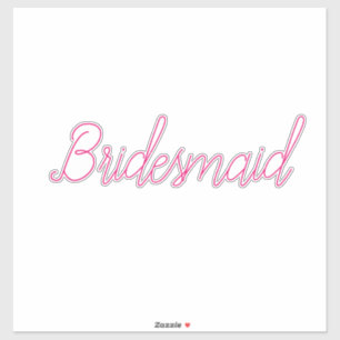 Wedding Bridesmaid Einfache Minimal Rosa Custom 20 Aufkleber