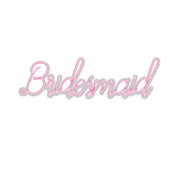 Wedding Bridesmaid Einfache Minimal Rosa Custom 20 Aufkleber (Vorderseite)