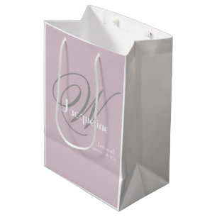 Wedding Bridesmaid Geschenk Monogram Script Elegan Mittlere Geschenktüte