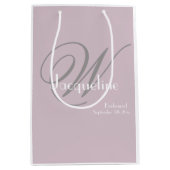 Wedding Bridesmaid Geschenk Monogram Script Elegan Mittlere Geschenktüte (Vorderseite)