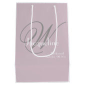 Wedding Bridesmaid Geschenk Monogram Script Elegan Mittlere Geschenktüte (Rückseite)