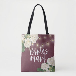 Wedding Bridesmaid Hydrangea Blume String Lights Tasche