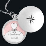 Wedding Bridesmaid Keepake Danke, Necklace Versilberte Kette<br><div class="desc">Pink oder eine beliebige Farbe Keepake-Kette wählen Sie entweder Silver Plate oder Sterling Silver</div>