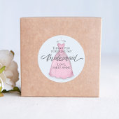Wedding Bridesmaid Pink Vielen Dank Runder Aufkleber