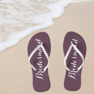 Wedding Bridesmaid Trendy Eggplant Badesandalen