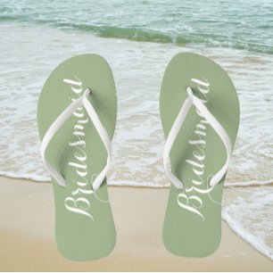 Wedding Bridesmaid Trendy Sage Green Badesandalen