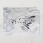 Wedding Bridesmaid | Weiße Kunstmalereien Einladungspostkarte (Vorne/Hinten)