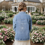 Wedding Bridesmaid White Mandala Cover Up Jeansjacke<br><div class="desc">Behalt dich am Hochzeitstag mit dieser personalisierten Denim-Jacke stilvoll und besorge dir passende Gegenstände für Braut und Trauzeugin. Design Hand für Sie gezeichnet,  wie immer!</div>