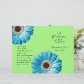 Wedding Bright Blue Daisy Programm (Stehend Vorderseite)
