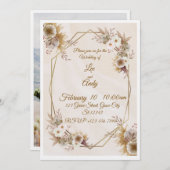 Wedding Brown and beige Invitation Einladung (Vorne/Hinten)