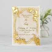 Wedding Brown and beige Invitation Folieneinladung (Stehend vorne)