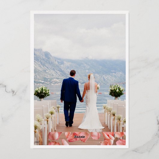 Wedding Brown and beige Invitation Folieneinladung (Rückseite)