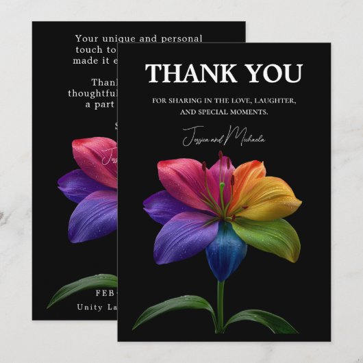 🌈 Wedding budget Dankeskarte (Vorne/Hinten)