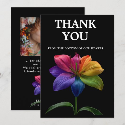 🌈 Wedding budget with photo Dankeskarte (Vorne/Hinten)