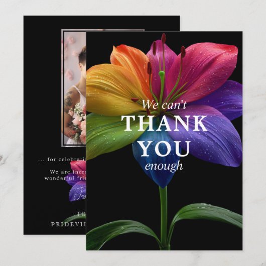 🌈 Wedding budget with photo Dankeskarte (Vorne/Hinten)