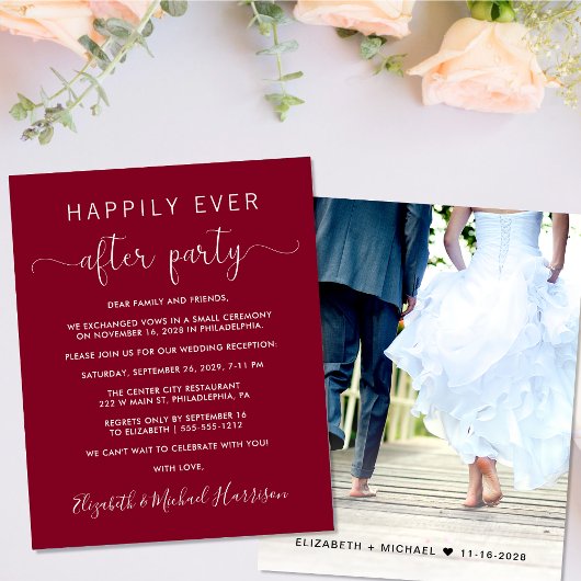 Wedding Burgundy Happell Ever After Party