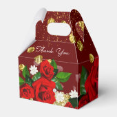 Wedding Burgundy Luxurious Favor Box Geschenkschachtel (Rückseite)