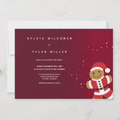 Wedding Burgundy Red Gingerbread Santa Einladung (Vorderseite)