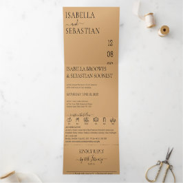 Wedding Burly Wood Sand All in one set Dreifach Gefaltete Einladung