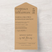 Wedding Burly Wood Sand Kindly Reply invite All In One Einladung (Innen)