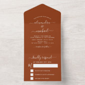 Wedding Burnt Orange Boho Terracotta All In One Einladung (Innen Boden)