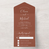 Wedding Burnt Orange Boho Terracotta All In One Einladung (Innen Boden)