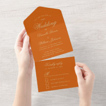 Wedding Burnt Orange Elegante Calligraphy UAWG